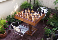 wooden chess table board