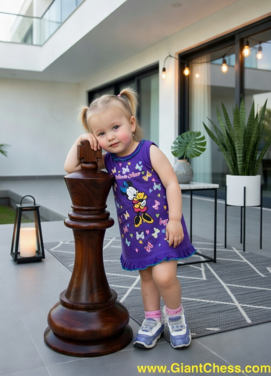 Architectural Giant Chess Design oversized outdoor chess set in luxury tropical resort environment