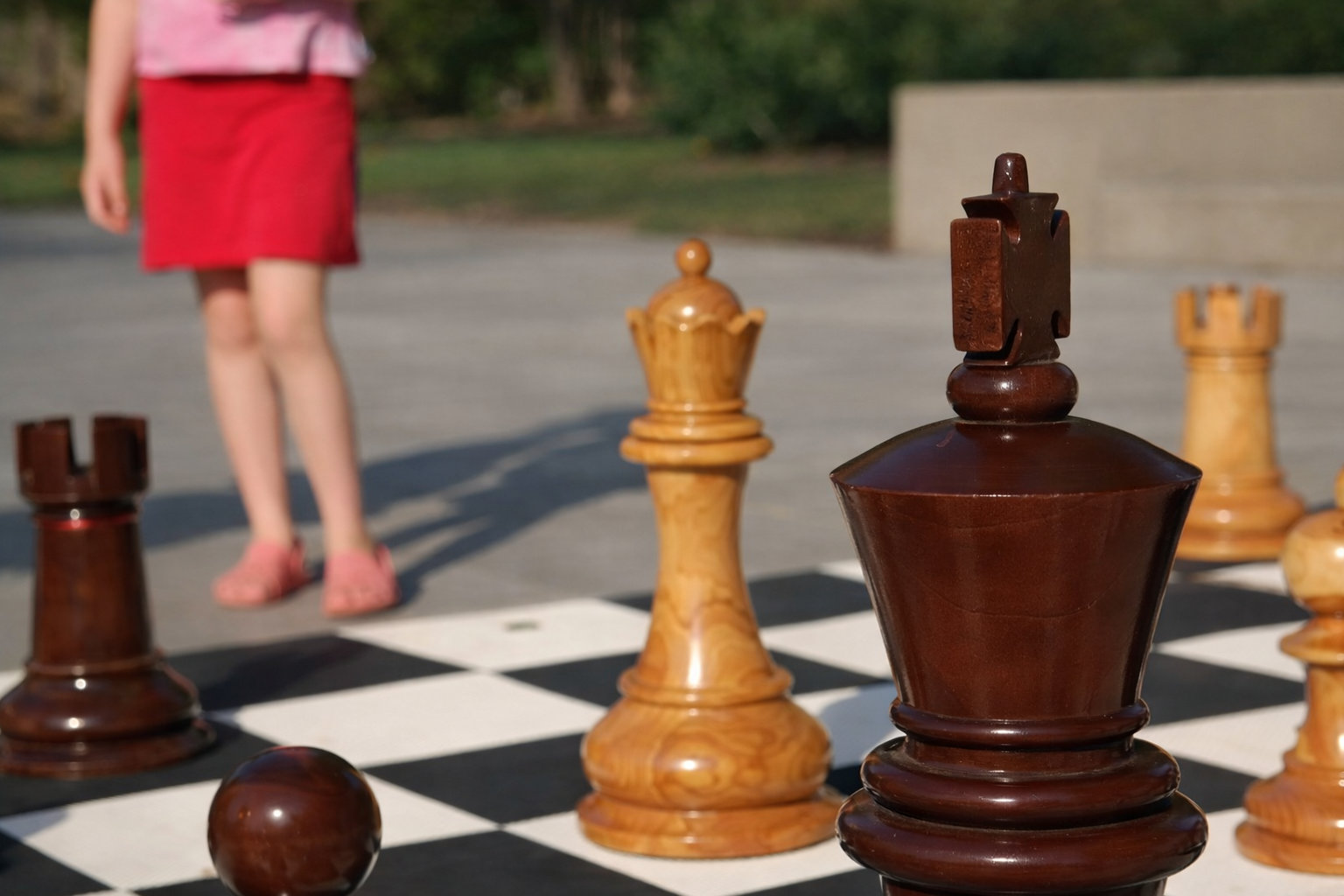 Handcrafted Giant Chess Showcase oversized outdoor chess set in luxury tropical resort environment