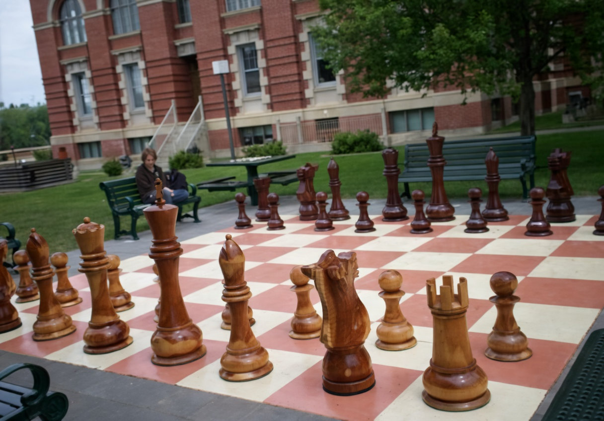 Handcrafted Giant Chess Showcase oversized outdoor chess set in luxury tropical resort environment