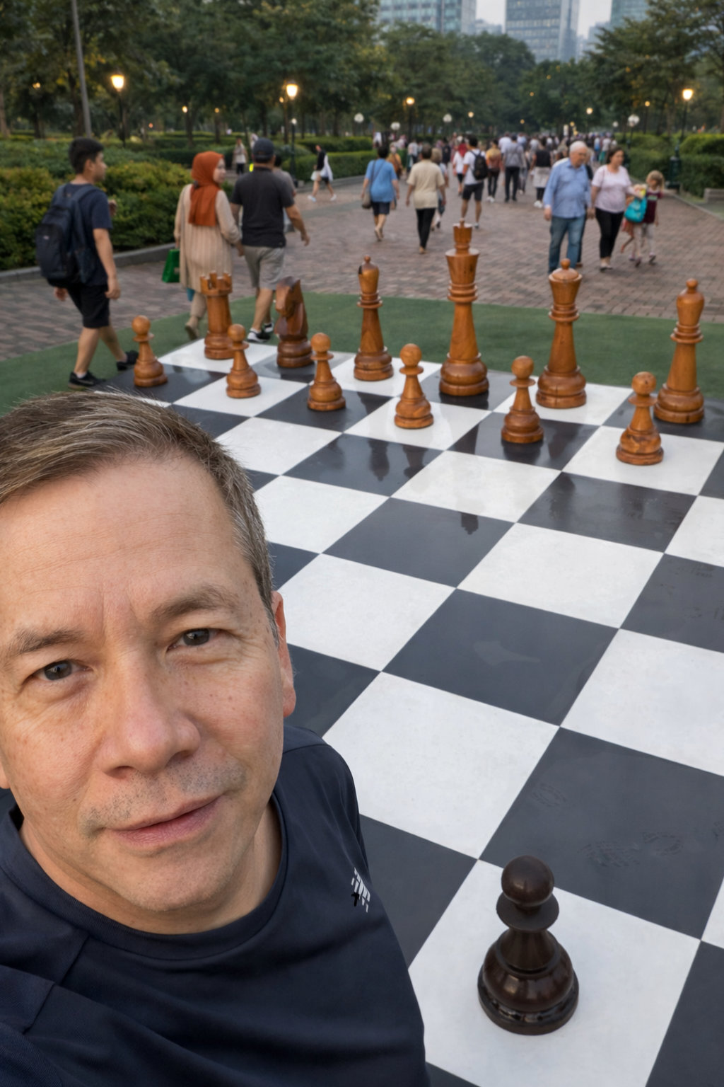 Handcrafted Giant Chess Showcase oversized outdoor chess set in luxury tropical resort environment