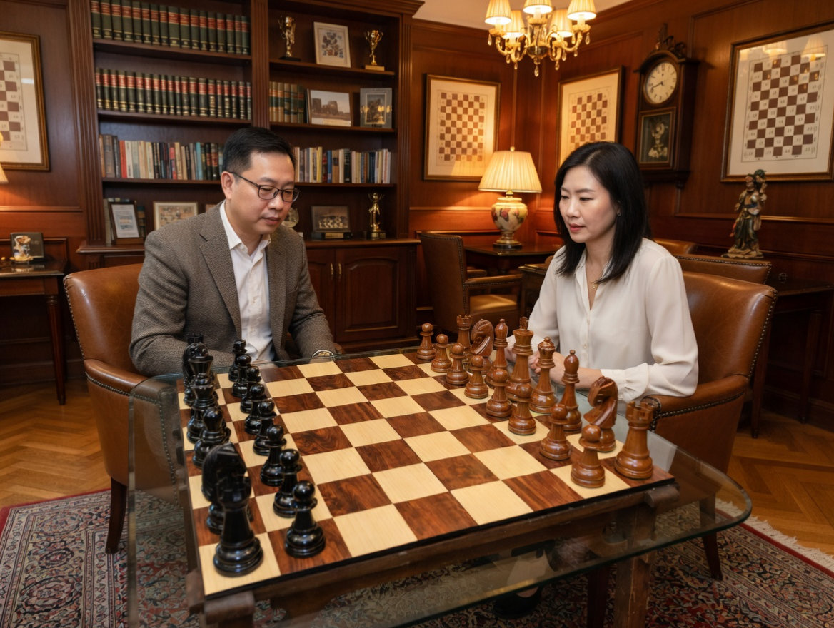 Luxury Resort Giant Chess Experience oversized outdoor chess set in luxury tropical resort environment