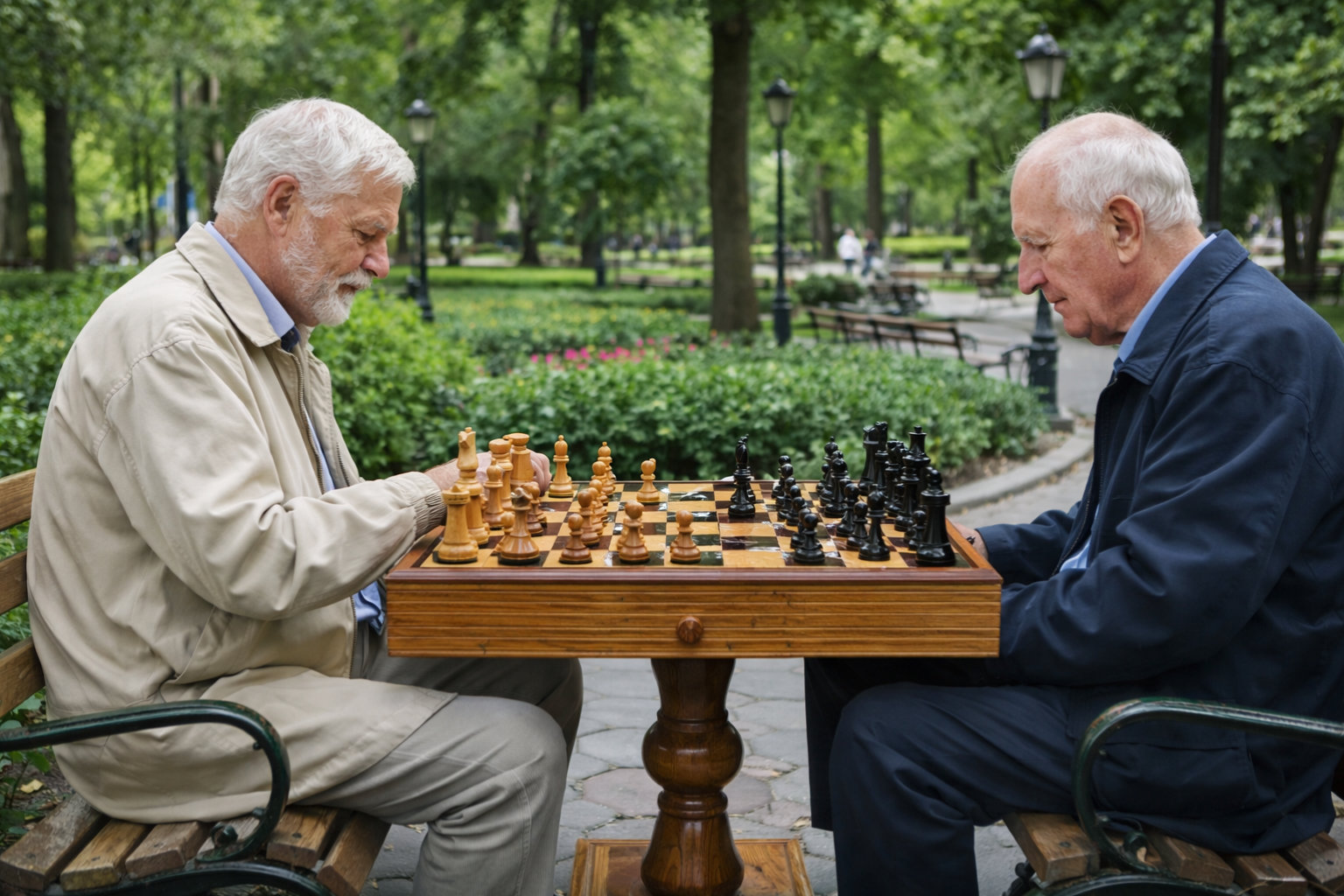 Exclusive Giant Chess Gallery oversized outdoor chess set in luxury tropical resort environment
