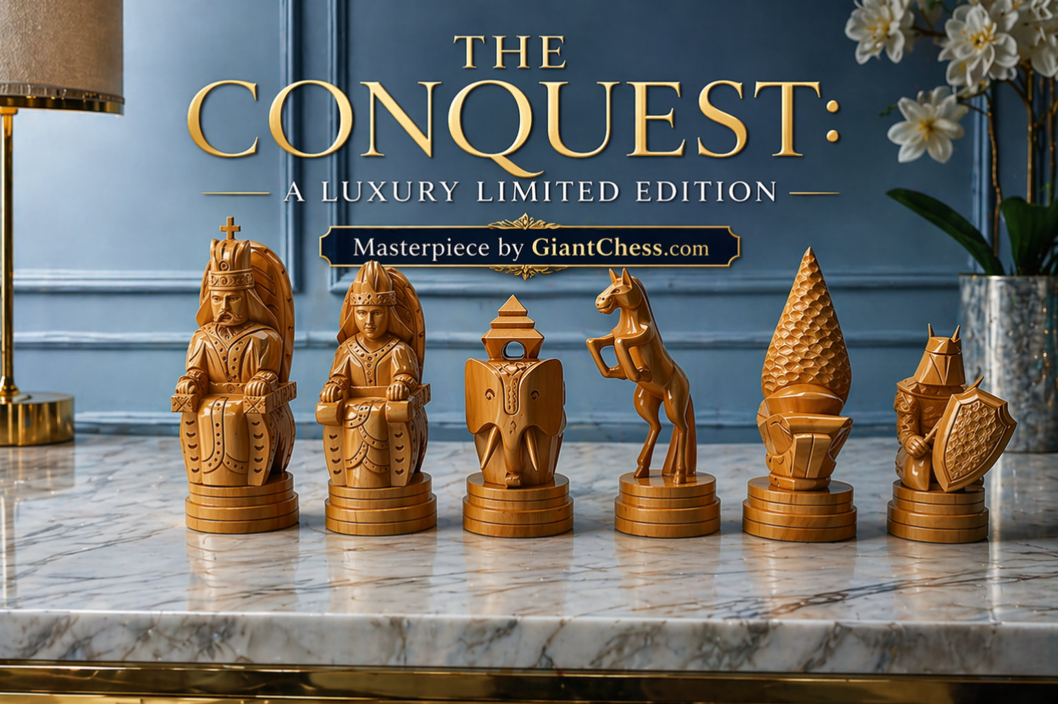 Modern Luxury Chess Lifestyle oversized outdoor chess set in luxury tropical resort environment