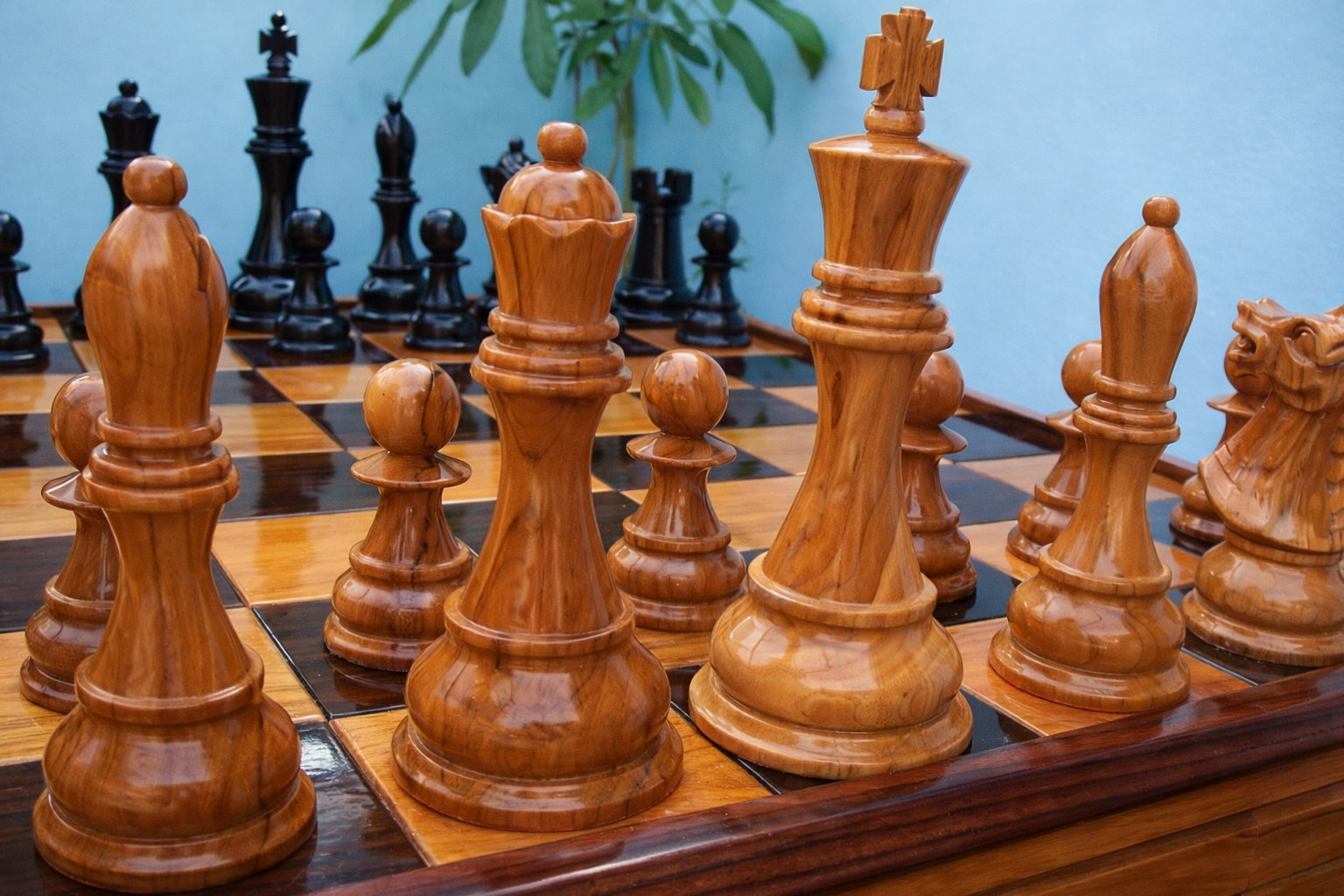 Luxury Resort Giant Chess Experience oversized outdoor chess set in luxury tropical resort environment