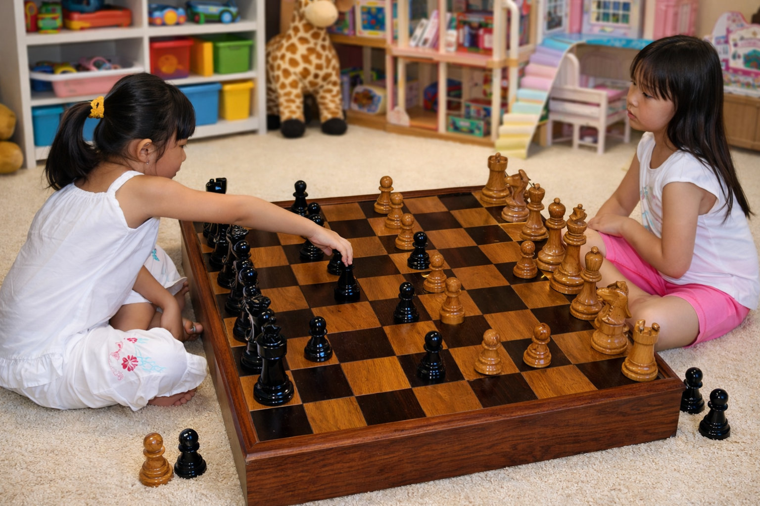 Architectural Giant Chess Design oversized outdoor chess set in luxury tropical resort environment