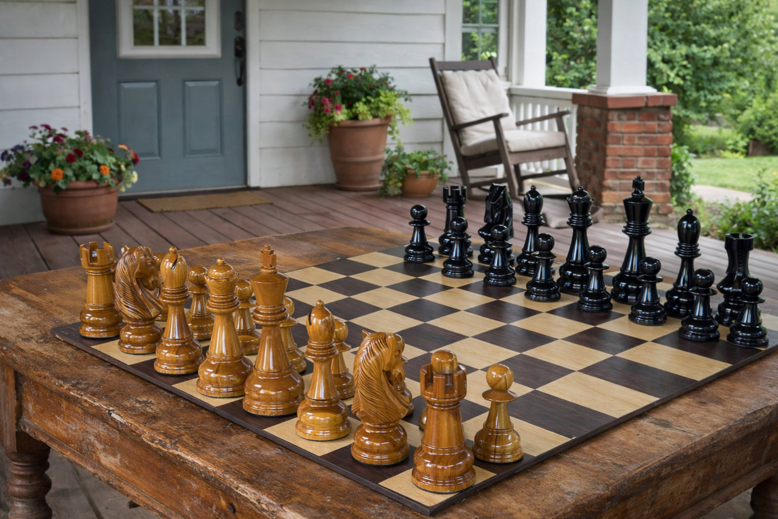 Luxury Resort Giant Chess Experience oversized outdoor chess set in luxury tropical resort environment