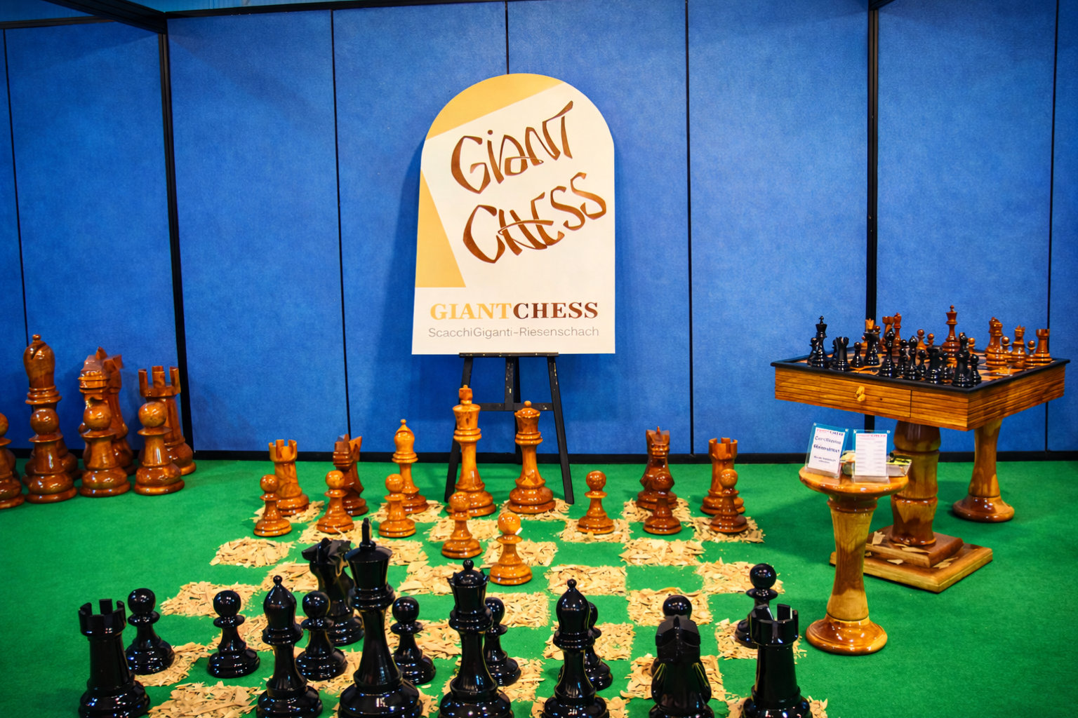 Modern Luxury Chess Lifestyle oversized outdoor chess set in luxury tropical resort environment