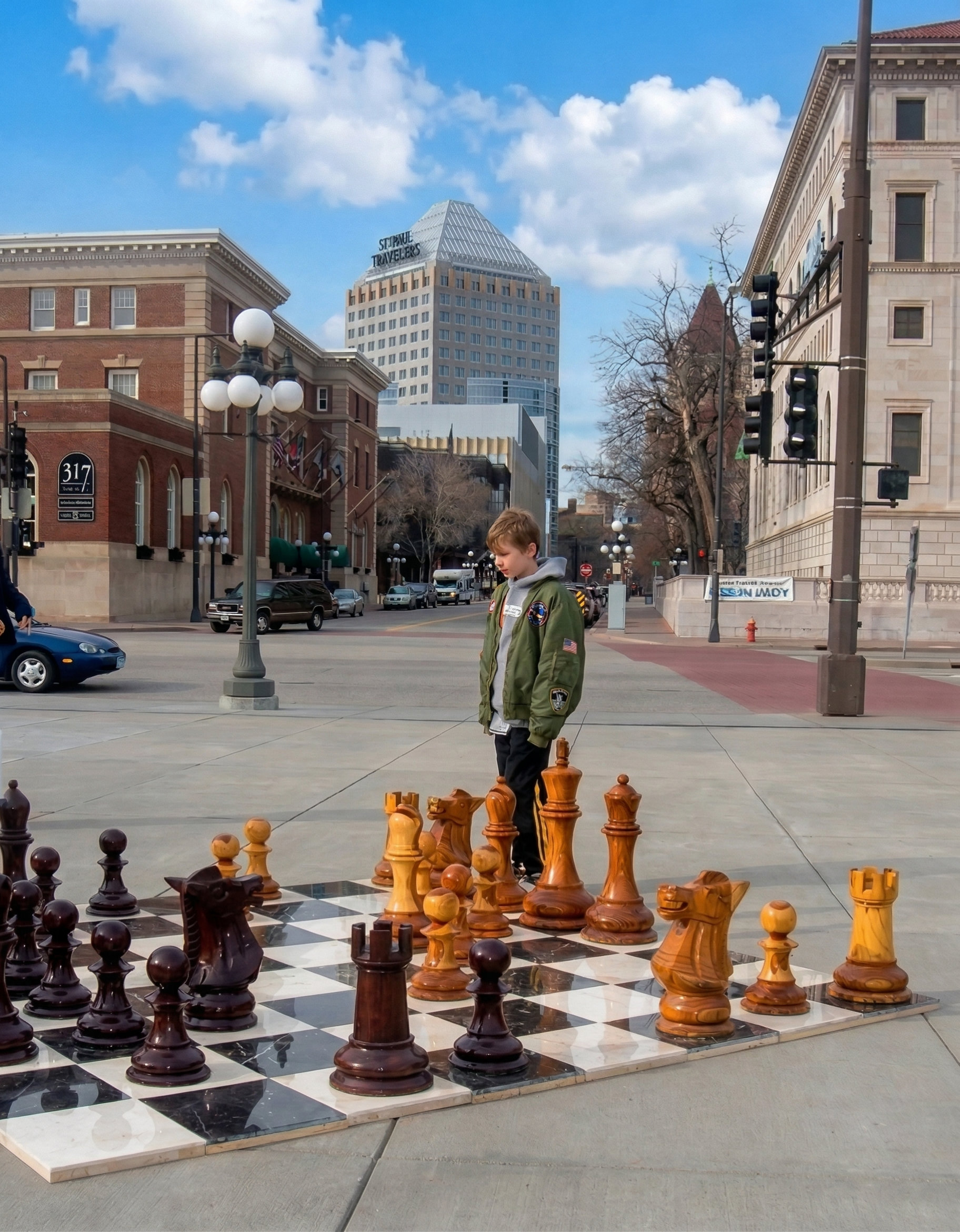 Handcrafted Giant Chess Showcase oversized outdoor chess set in luxury tropical resort environment