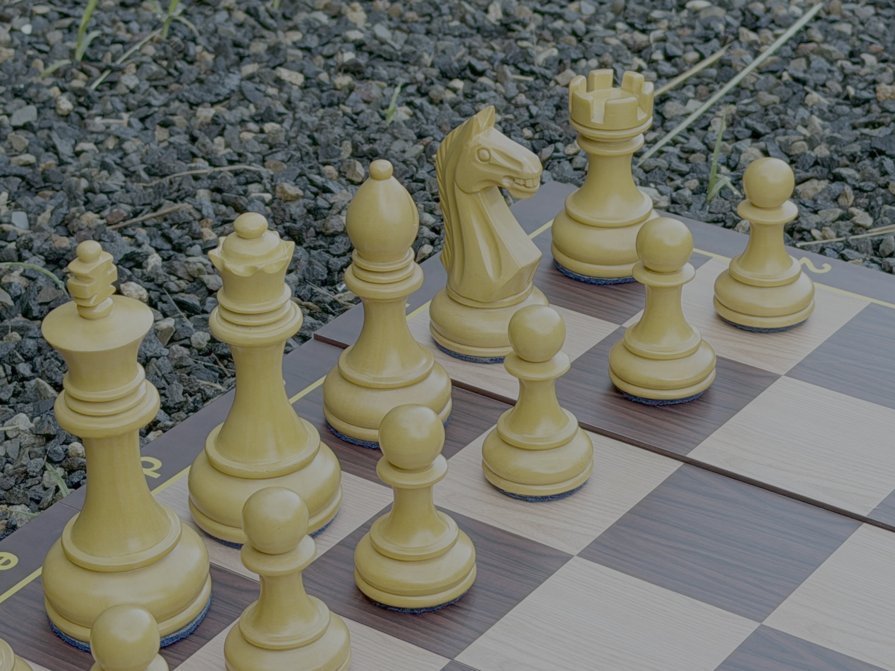 Tropical Giant Chess Escape oversized outdoor chess set in luxury tropical resort environment