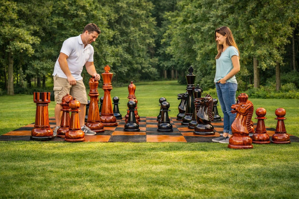 Thumbnail for A Game of Grandeur: Teakwood Chess in the Heart of Nature