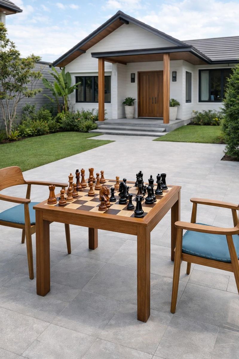 Thumbnail for Elevating the Outdoor Aesthetic_ The Timeless Allure of a Teak Chess Masterpiece