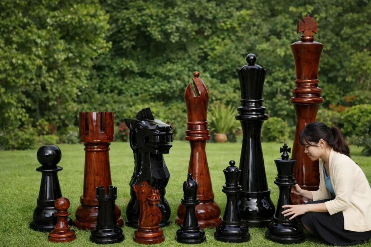 Thumbnail for Giant Teak Chess_ The Ultimate Masterpiece for Your Garden and Beyond