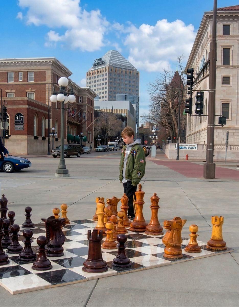 Thumbnail for Giant Teakwood Chess_ An Unexpected Masterpiece on the Sidewalk