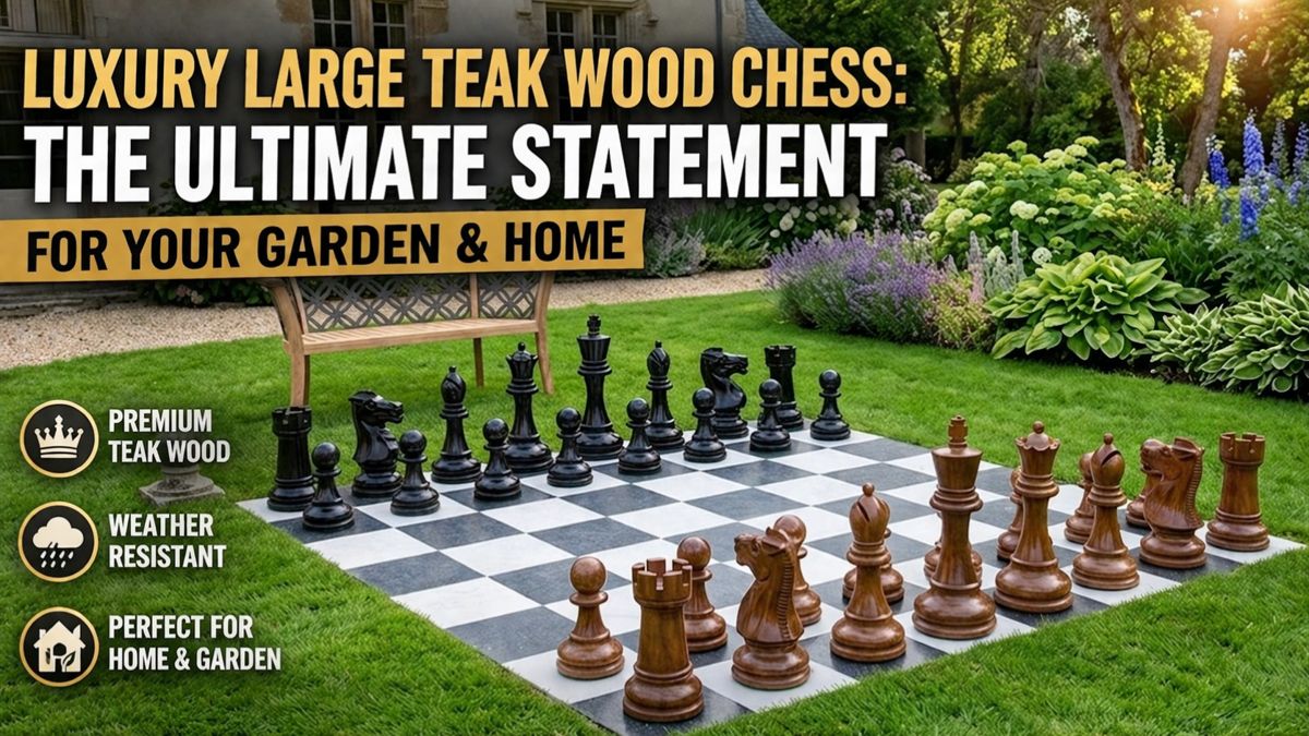 Thumbnail for Luxury Large Teak Wood Chess_ The Ultimate Statement for Your Garden & Home