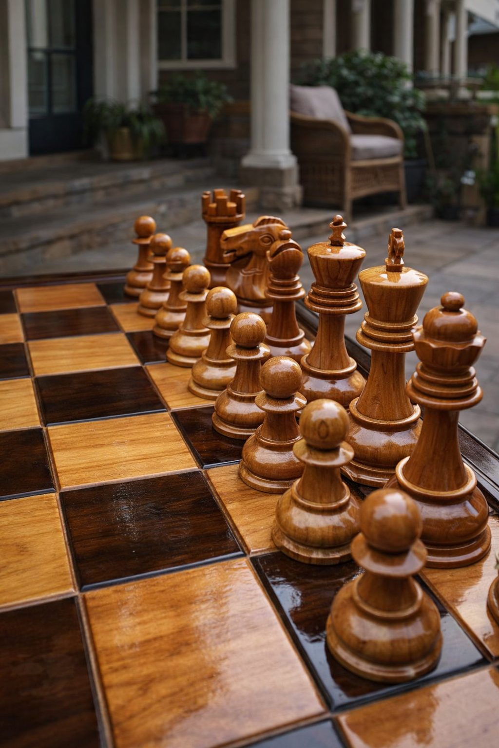 Thumbnail for Where Leisure Meets Luxury: Chess in Teakwood